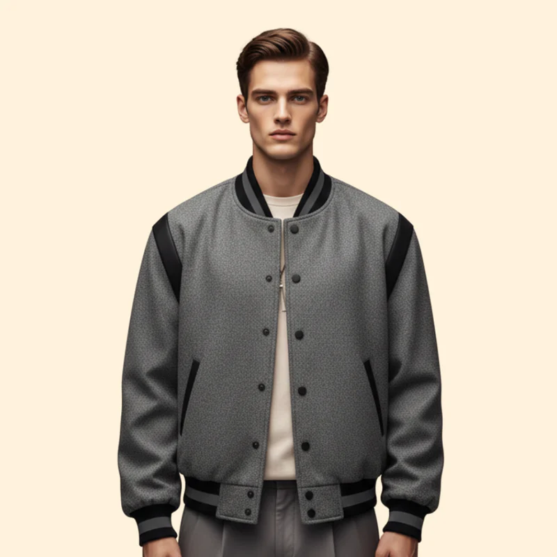 Men’s Sporty Bomber Jacket with Ribbed Cuffs - Image 10