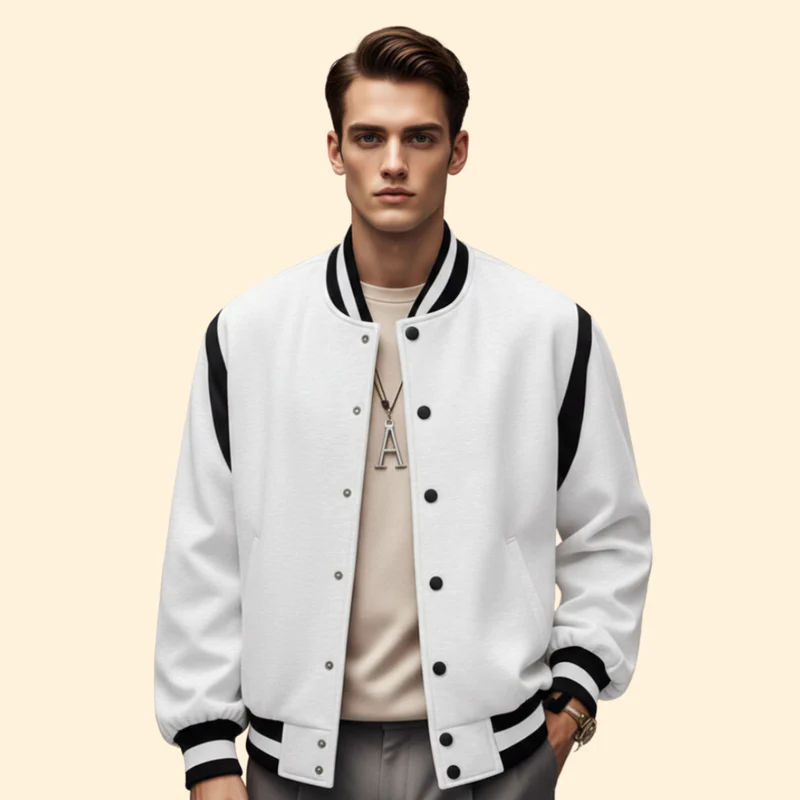 Men’s Sporty Bomber Jacket with Ribbed Cuffs - Image 8