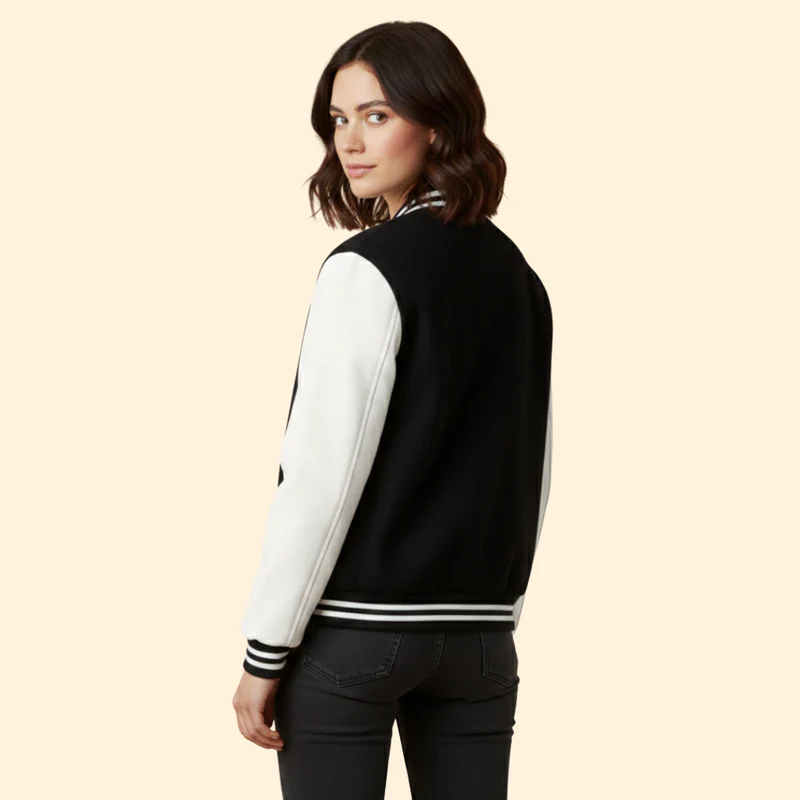 Women’s  Sporty Bomber Jacket with Snap Closure - Image 3
