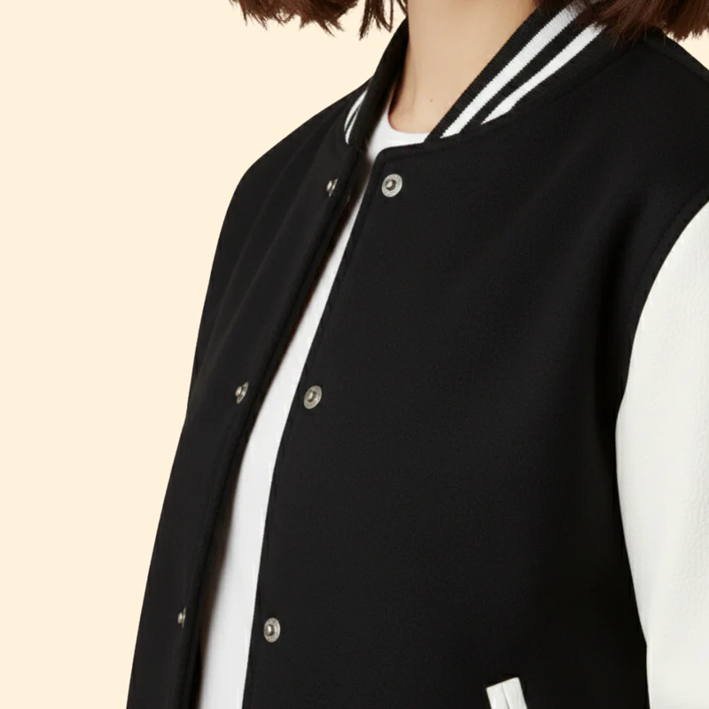 Women’s  Sporty Bomber Jacket with Snap Closure - Image 5