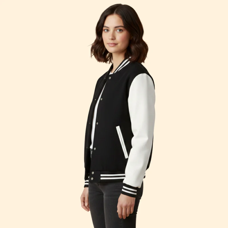 Women’s  Sporty Bomber Jacket with Snap Closure - Image 6