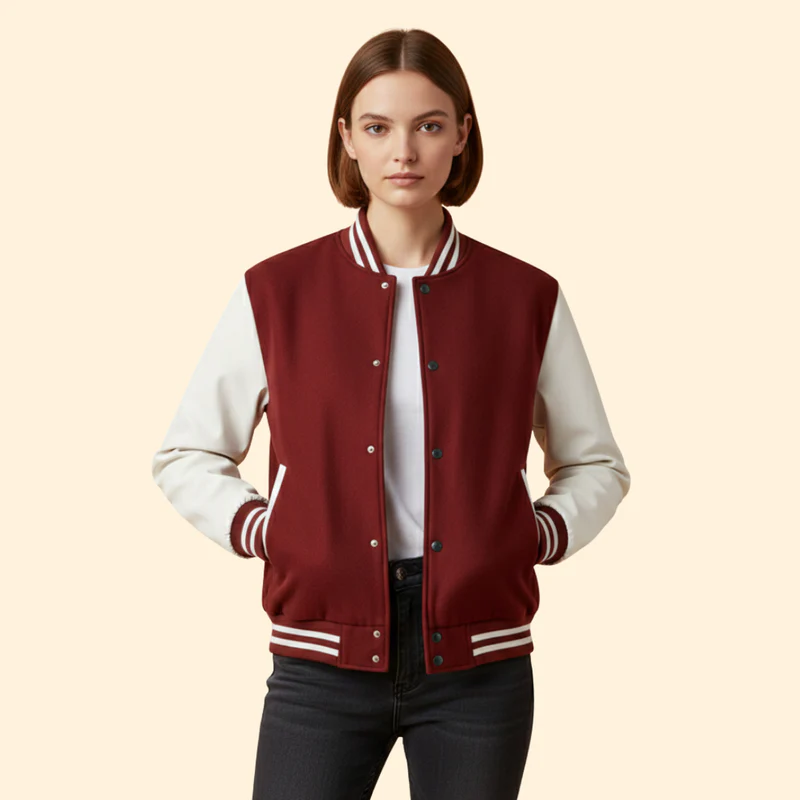 Women’s  Sporty Bomber Jacket with Snap Closure - Image 9