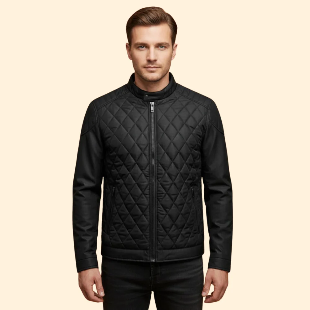 Men’s Stylish Quilted Jacket - Image 2