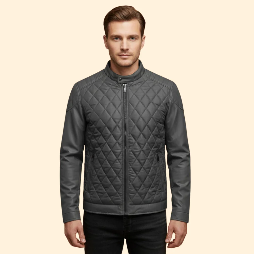 Men’s Stylish Quilted Jacket - Image 8