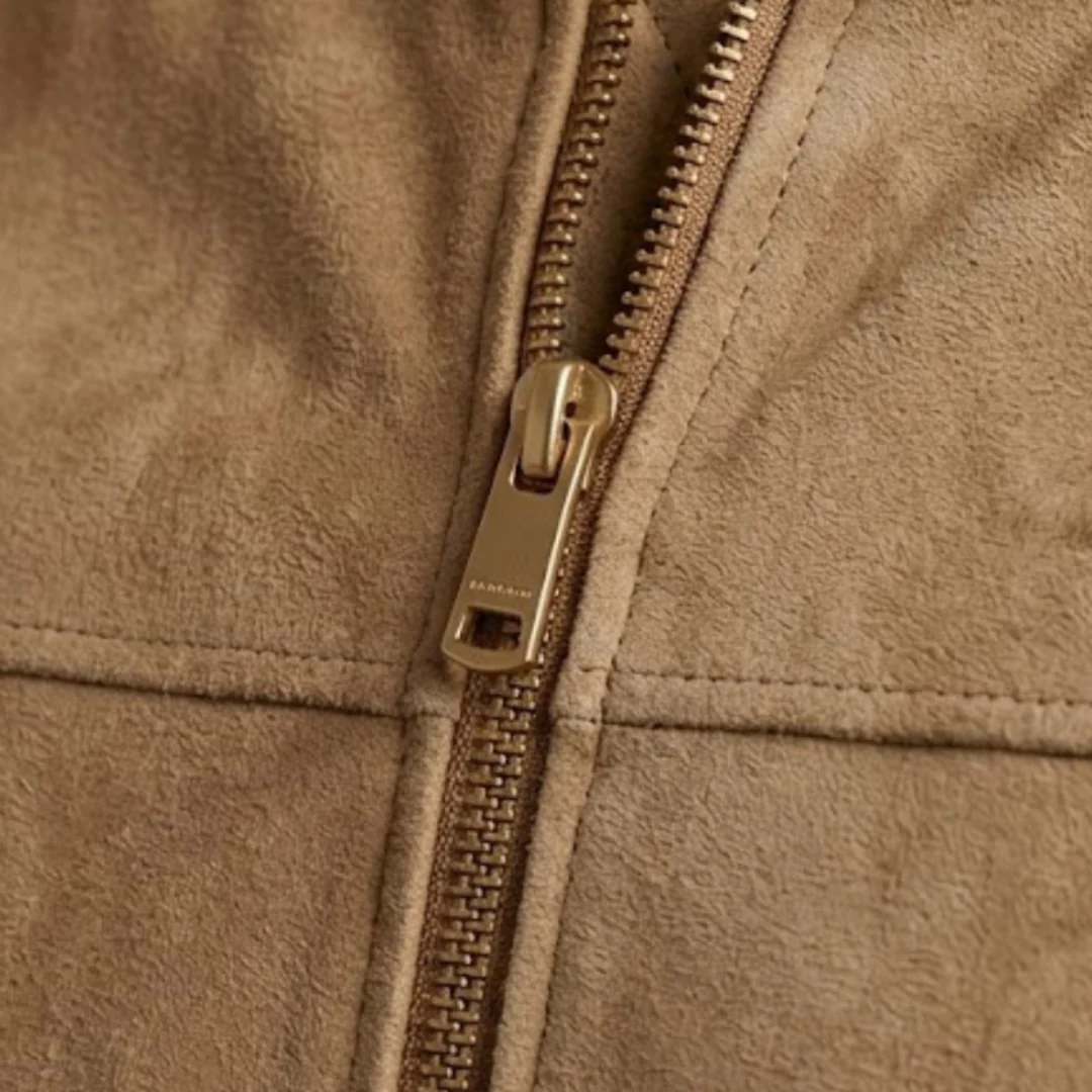 Men’s Suede Jacket with Full-Zip Front - Image 6