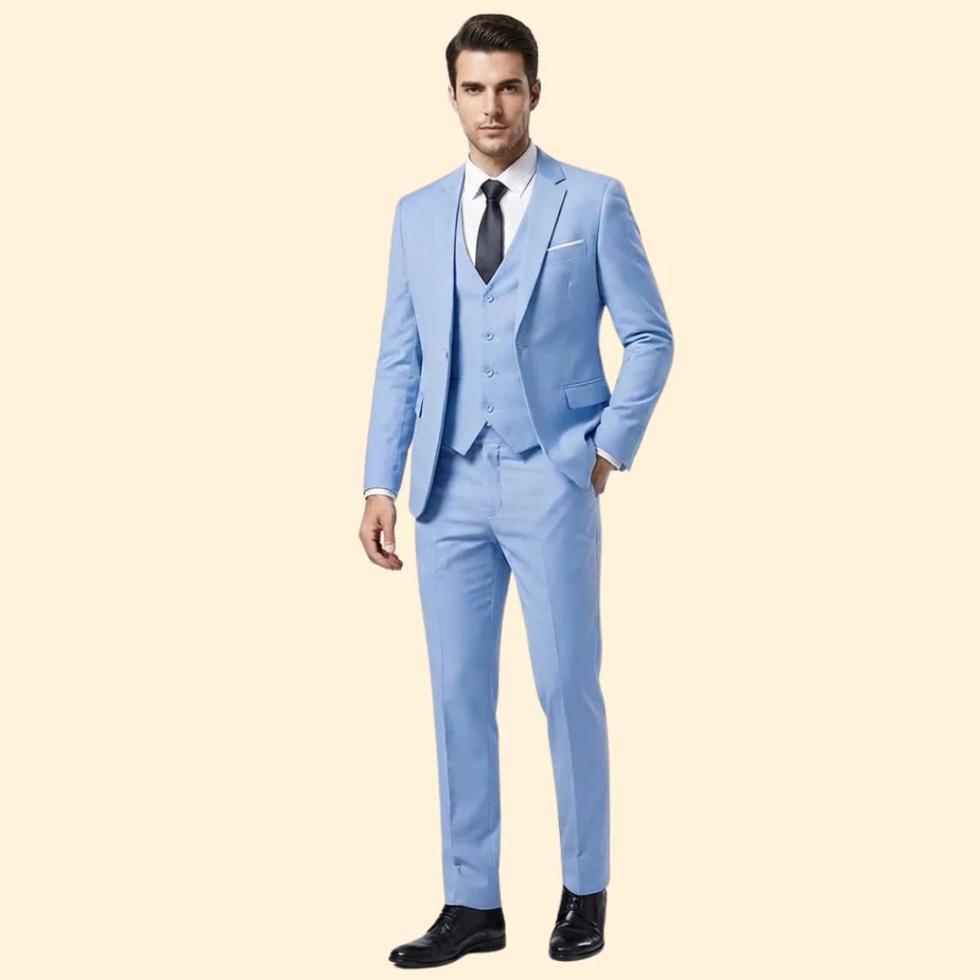 Men’s Three-Piece Suit with Flat-Front Pants - Image 7