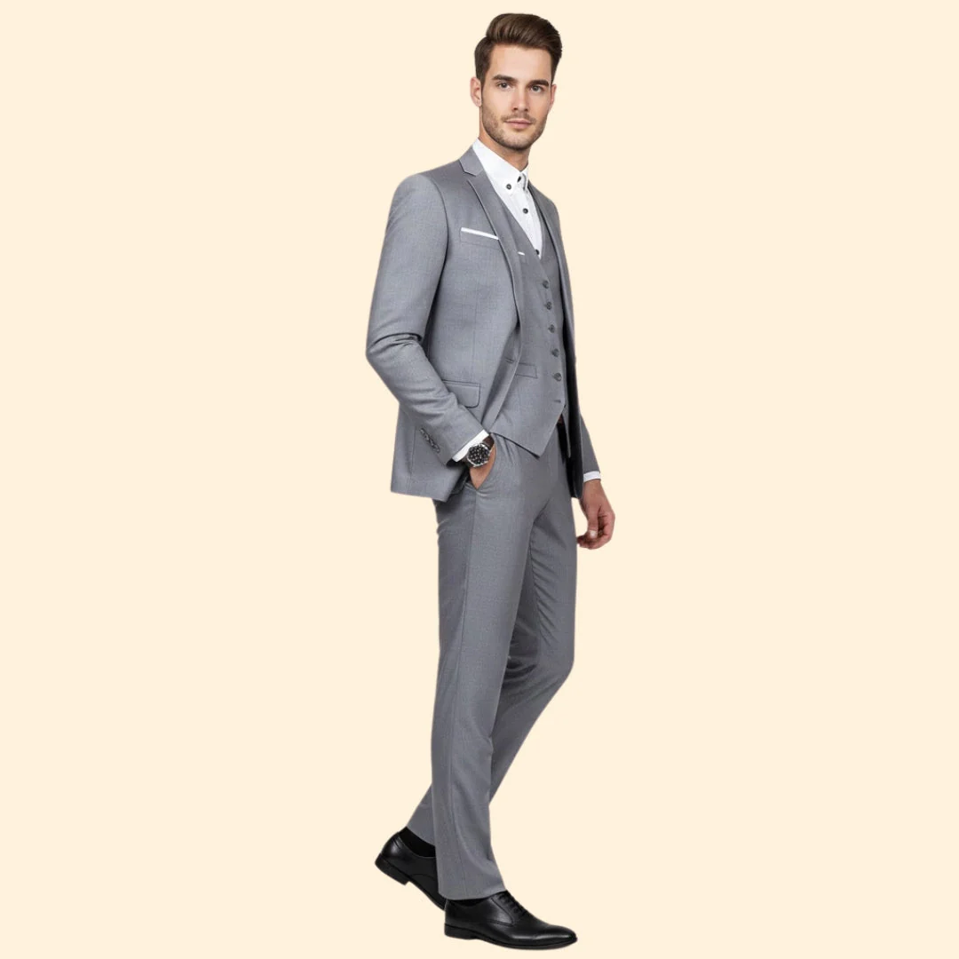 Men’s Three-Piece Suit with Notch Lapel - Image 3