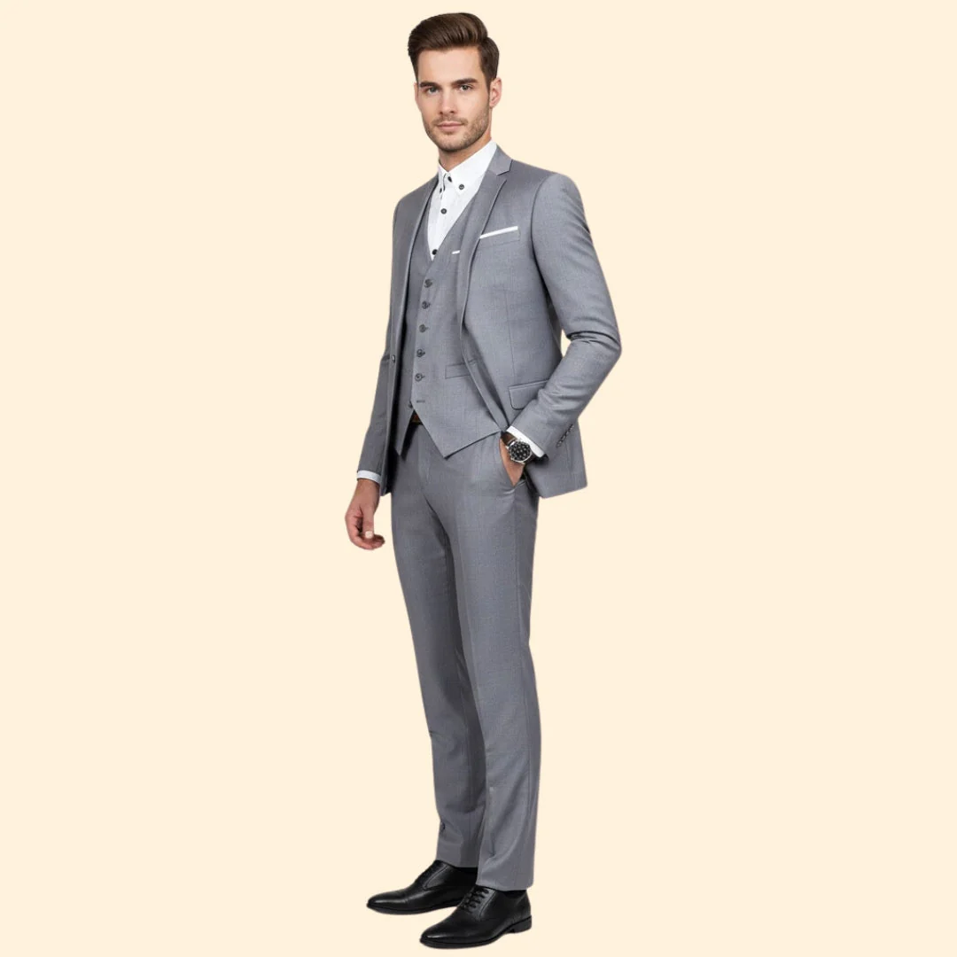 Men’s Three-Piece Suit with Notch Lapel - Image 4