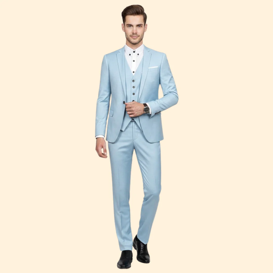 Men’s Three-Piece Suit with Notch Lapel - Image 9