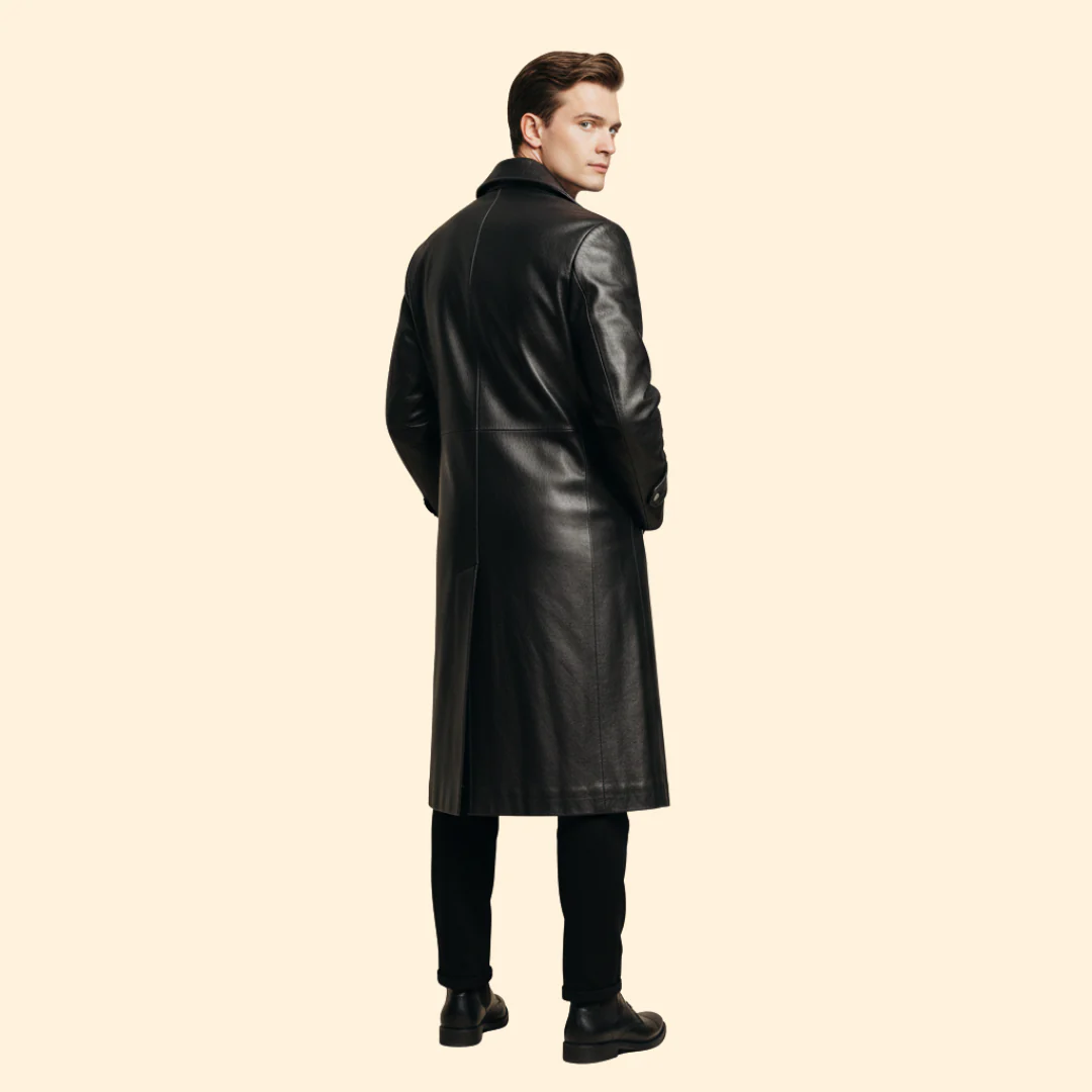 Men’s Trench Coat with Double-Breasted Design - Image 3