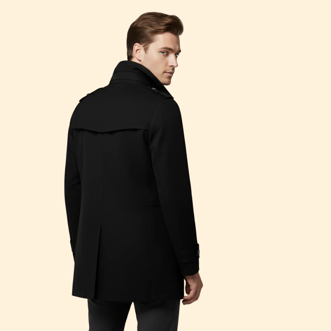 Men’s Trench Coat with Shoulder Straps - Image 4
