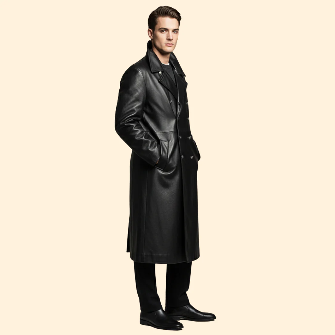Men’s Trench Coat with Wide Lapels - Image 3