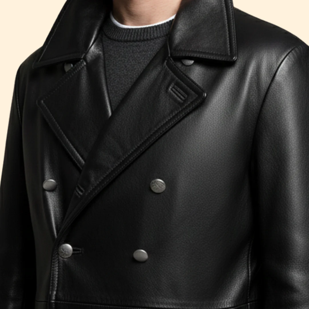 Men’s Trench Coat with Wide Lapels - Image 5