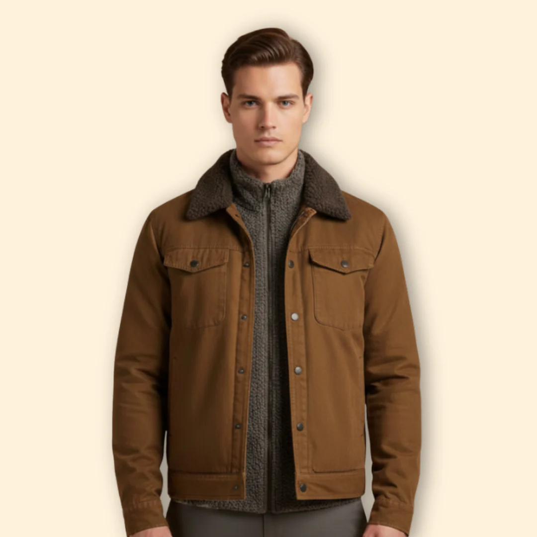 Men’s Utility Jacket with Sherpa Lining - Image 2