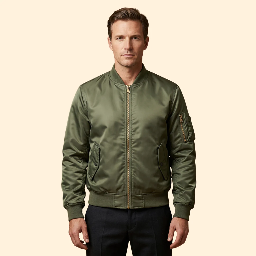 Men’s Bomber Jacket with Sleeve Pocket - Image 2