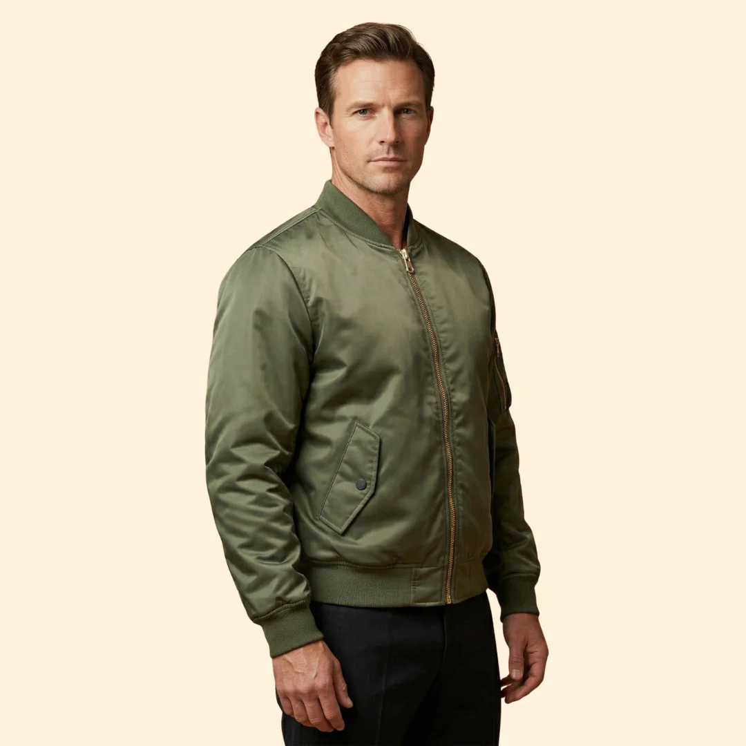 Men’s Bomber Jacket with Sleeve Pocket - Image 3
