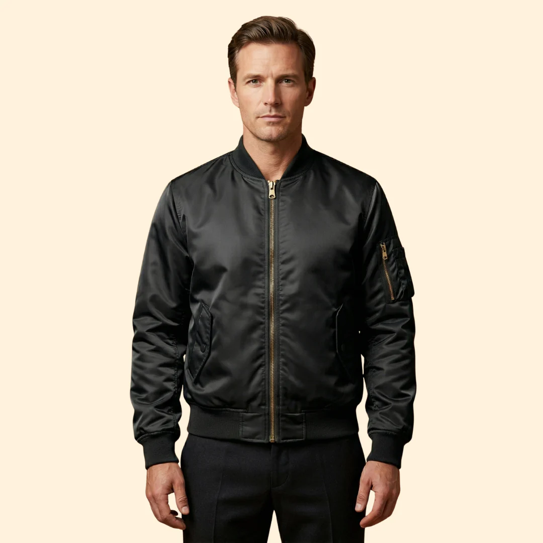 Men’s Bomber Jacket with Sleeve Pocket - Image 9