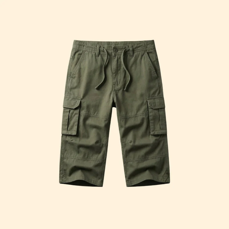 Men’s Versatile 3/4 Trousers with Adjustable Waist