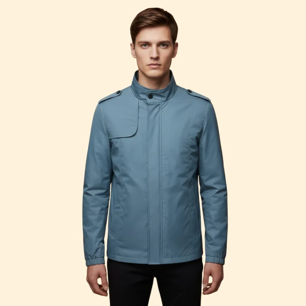 Men's Versatile Bomber Jacket with Stand-Up Collar - Image 3