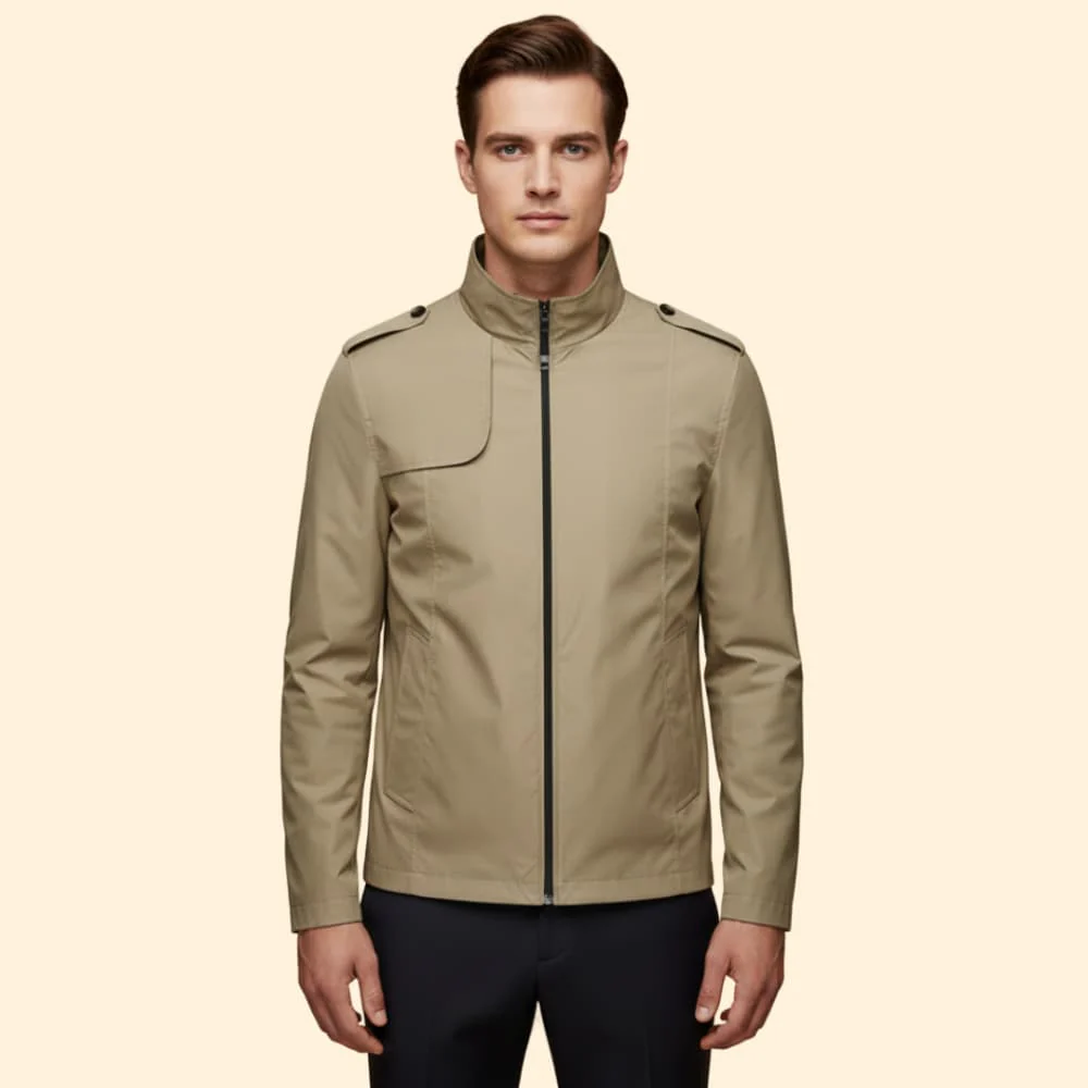 Men's Versatile Bomber Jacket with Stand-Up Collar - Image 5