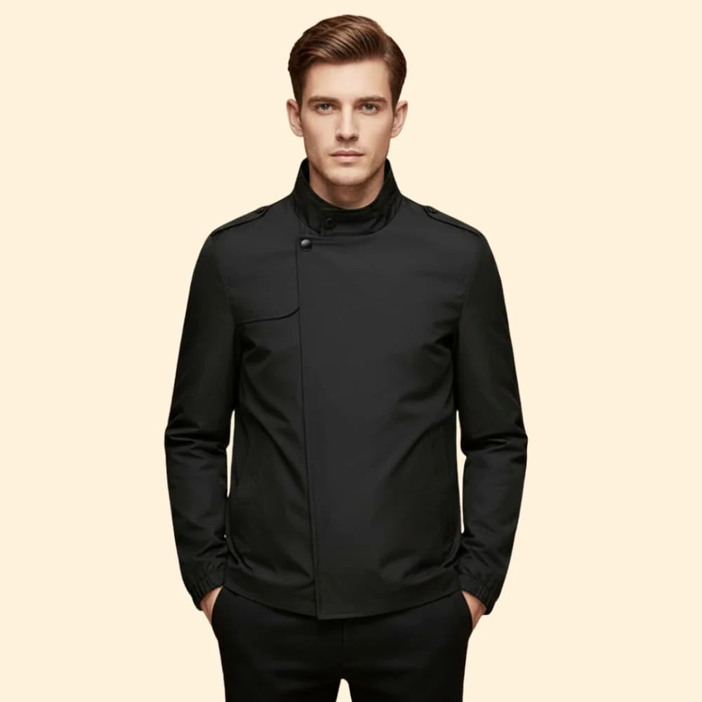 Men's Versatile Bomber Jacket with Stand-Up Collar - Image 7