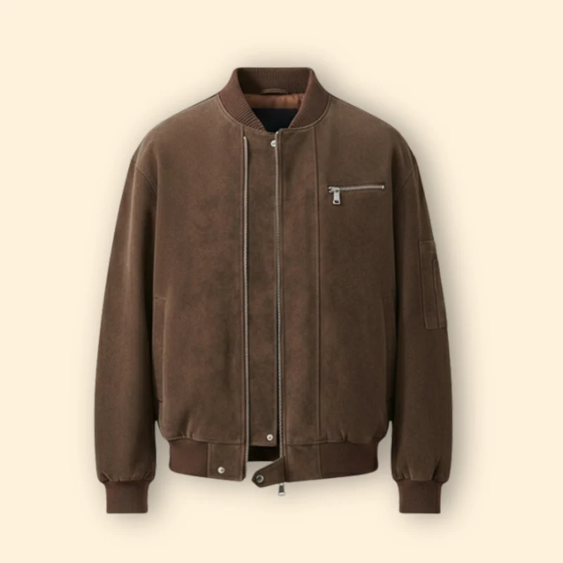 Men’s Vintage Bomber Jacket with Stylish Details