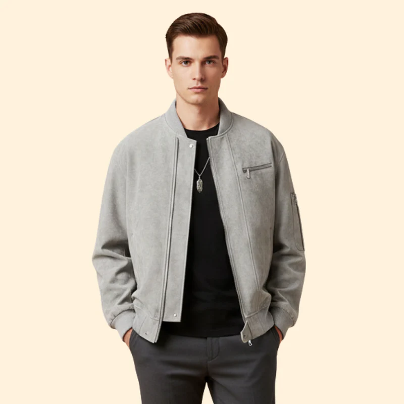 Men’s Vintage Bomber Jacket with Stylish Details - Image 10