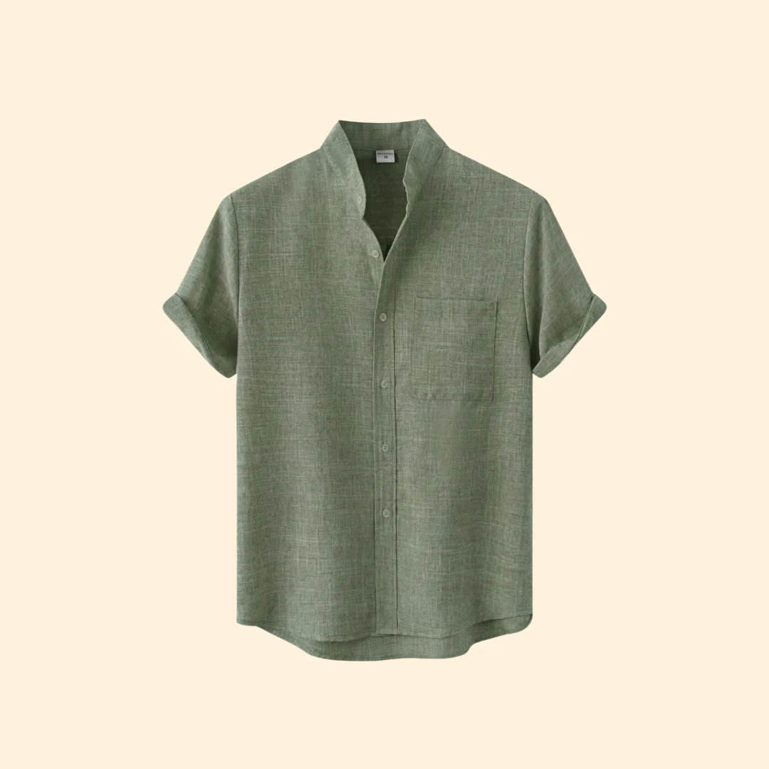 Men’s Woven Shirt with Button Placket
