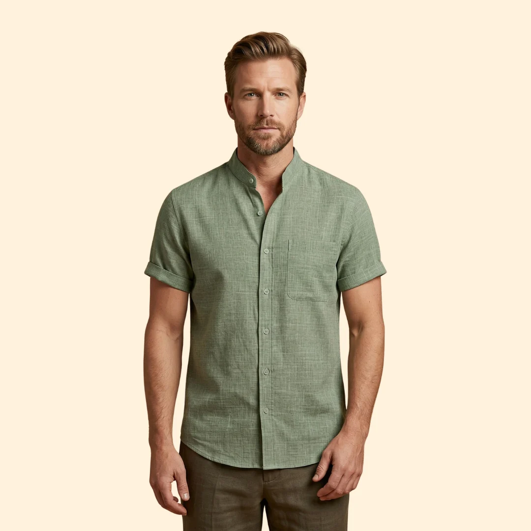 Men’s Woven Shirt with Button Placket - Image 2