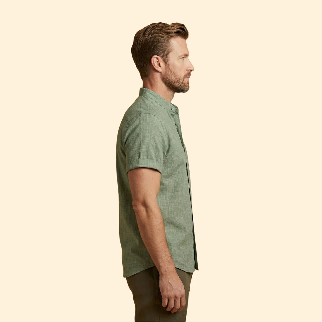 Men’s Woven Shirt with Button Placket - Image 3