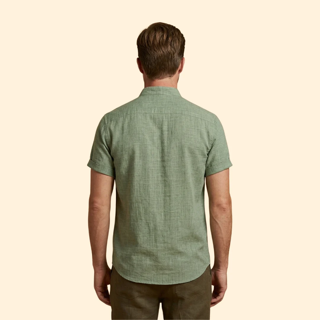 Men’s Woven Shirt with Button Placket - Image 5