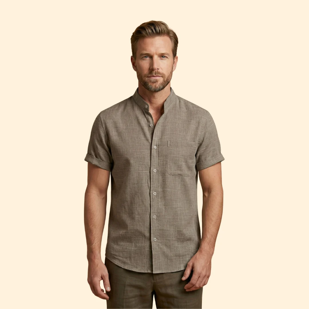 Men’s Woven Shirt with Button Placket - Image 6