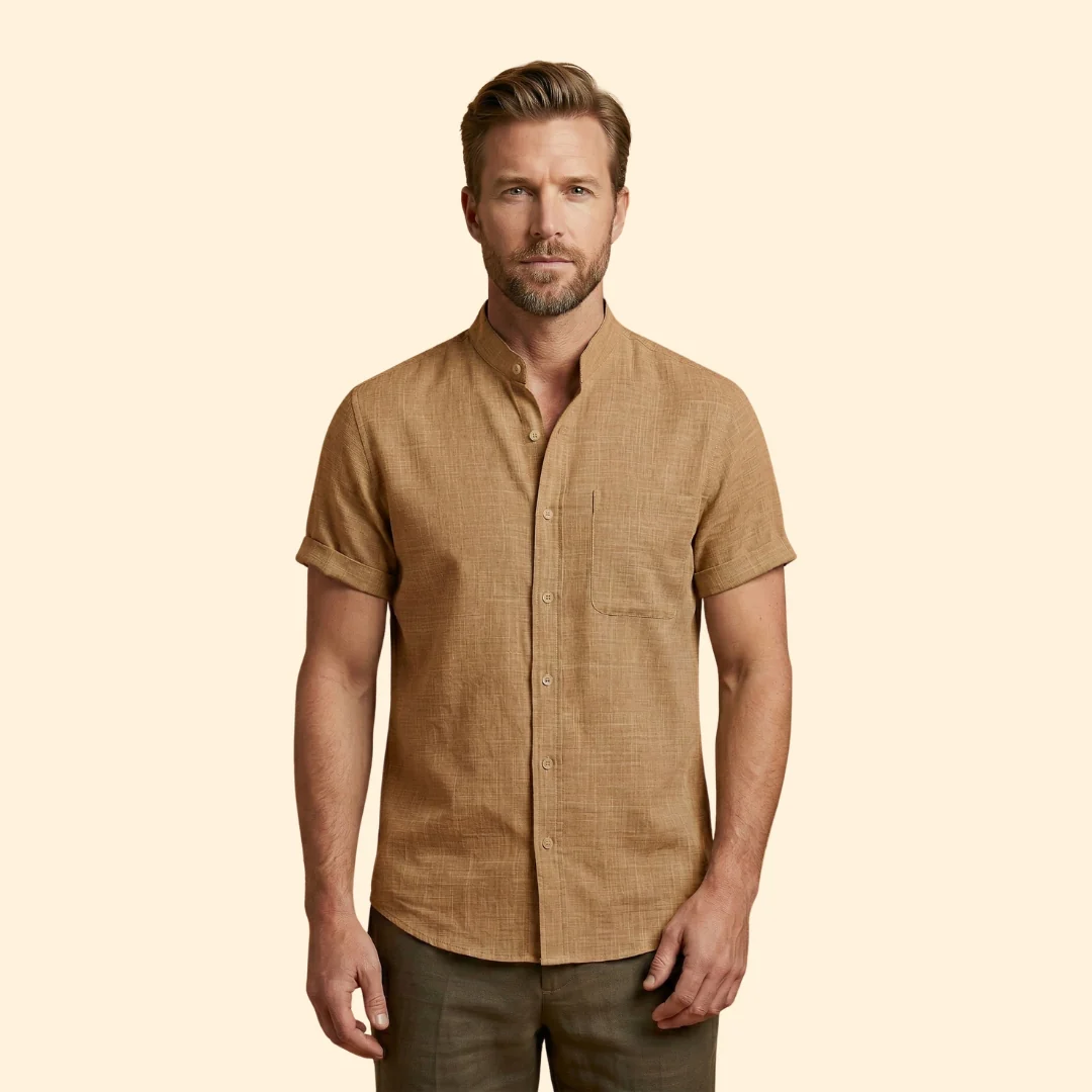 Men’s Woven Shirt with Button Placket - Image 8