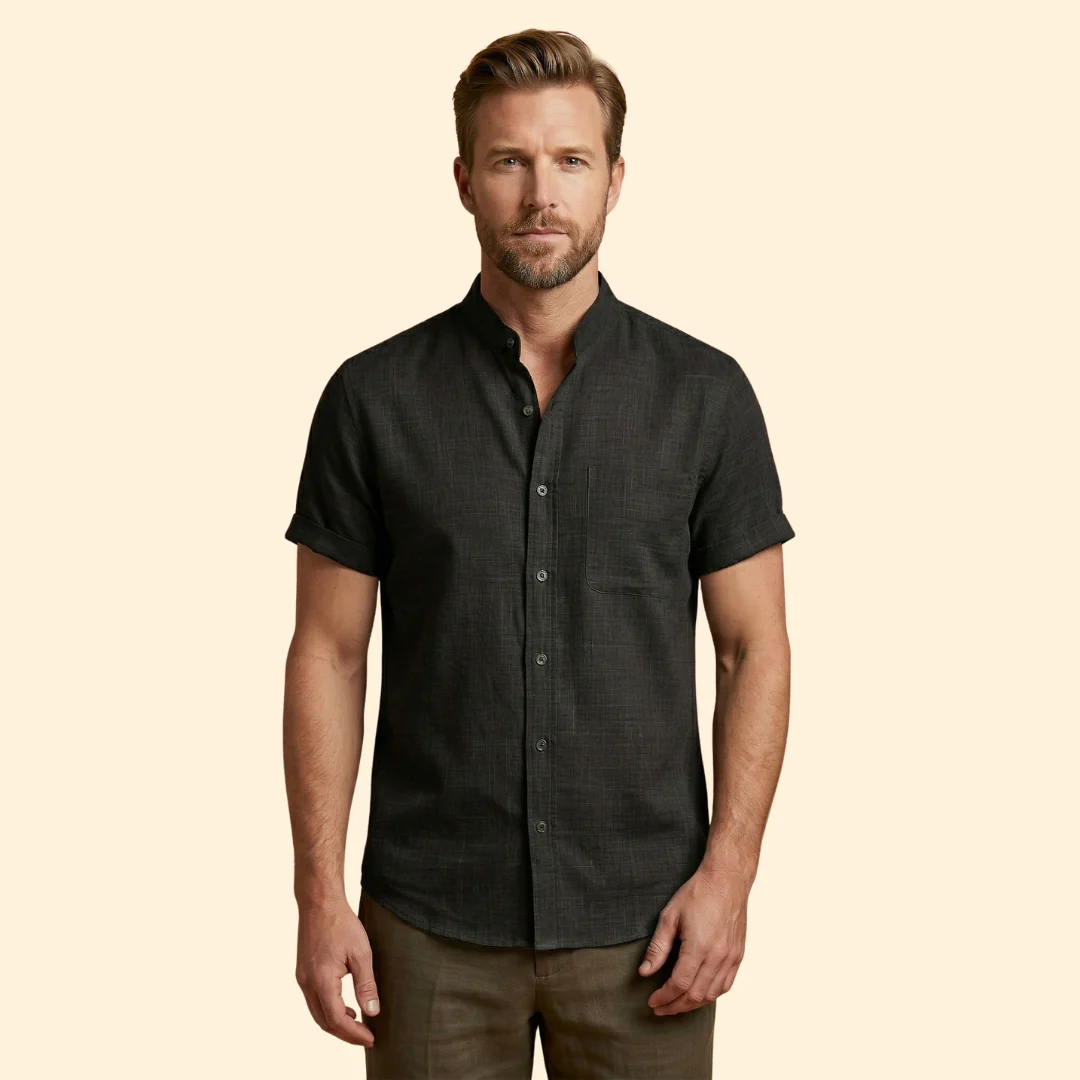 Men’s Woven Shirt with Button Placket - Image 9