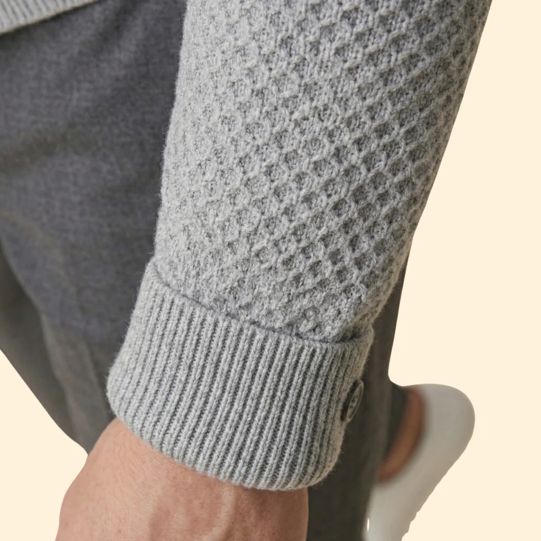 Men's Knitted Cardigan with Open Front and Ribbed Hem - Image 5