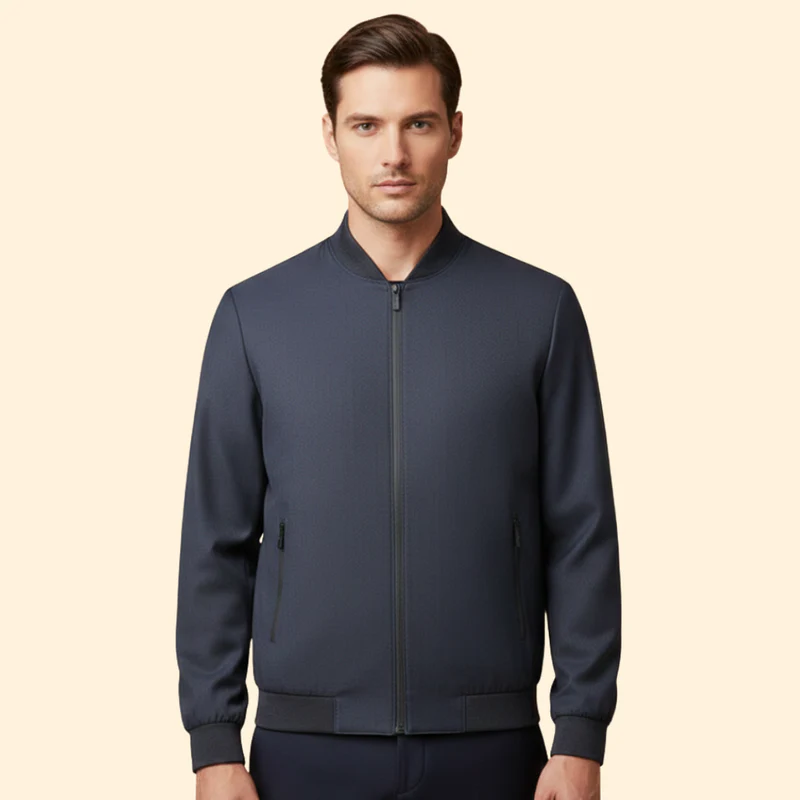Men’s Zip-Up Bomber Jacket - Image 2
