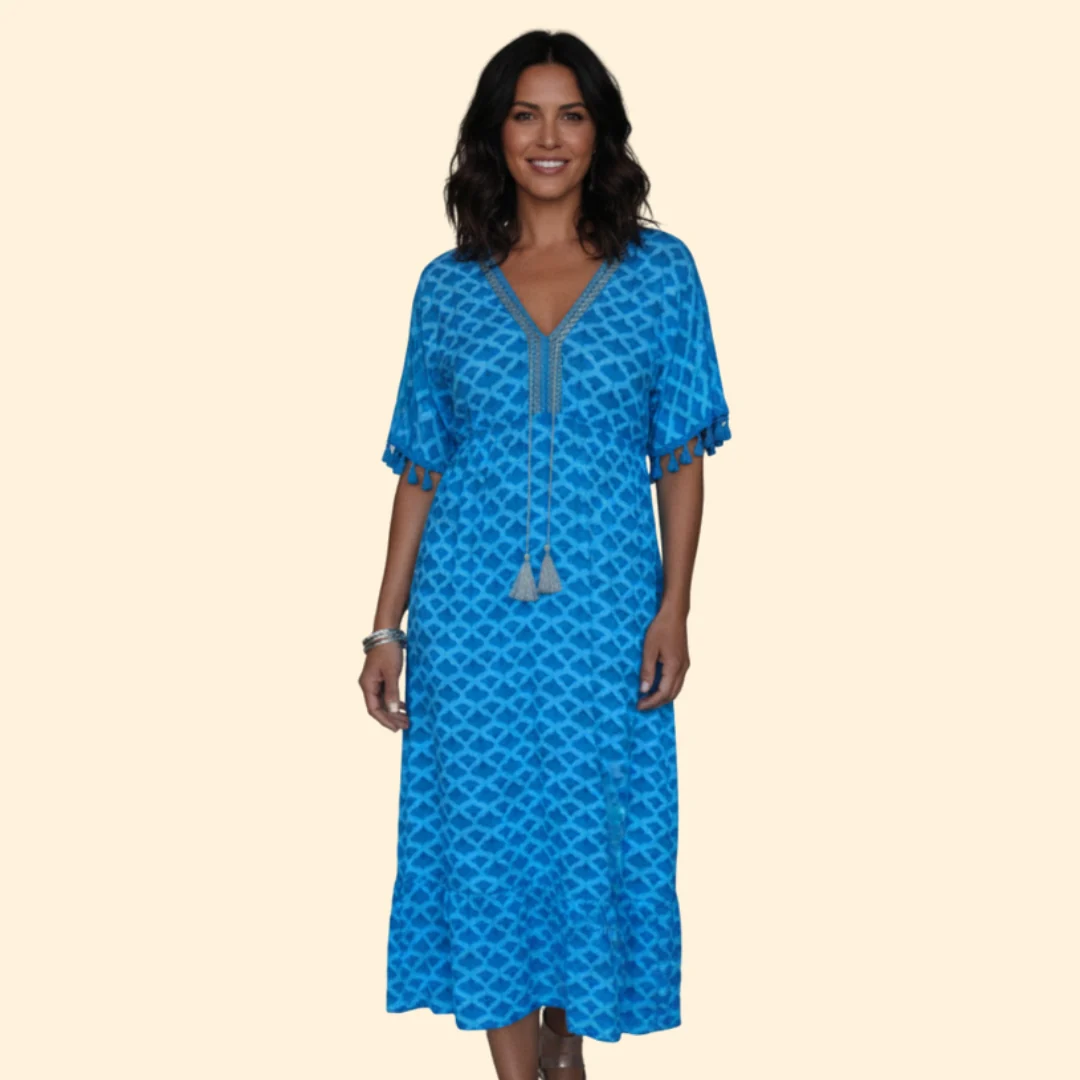 Women’s Casual Dress with Abstract Print - Image 2