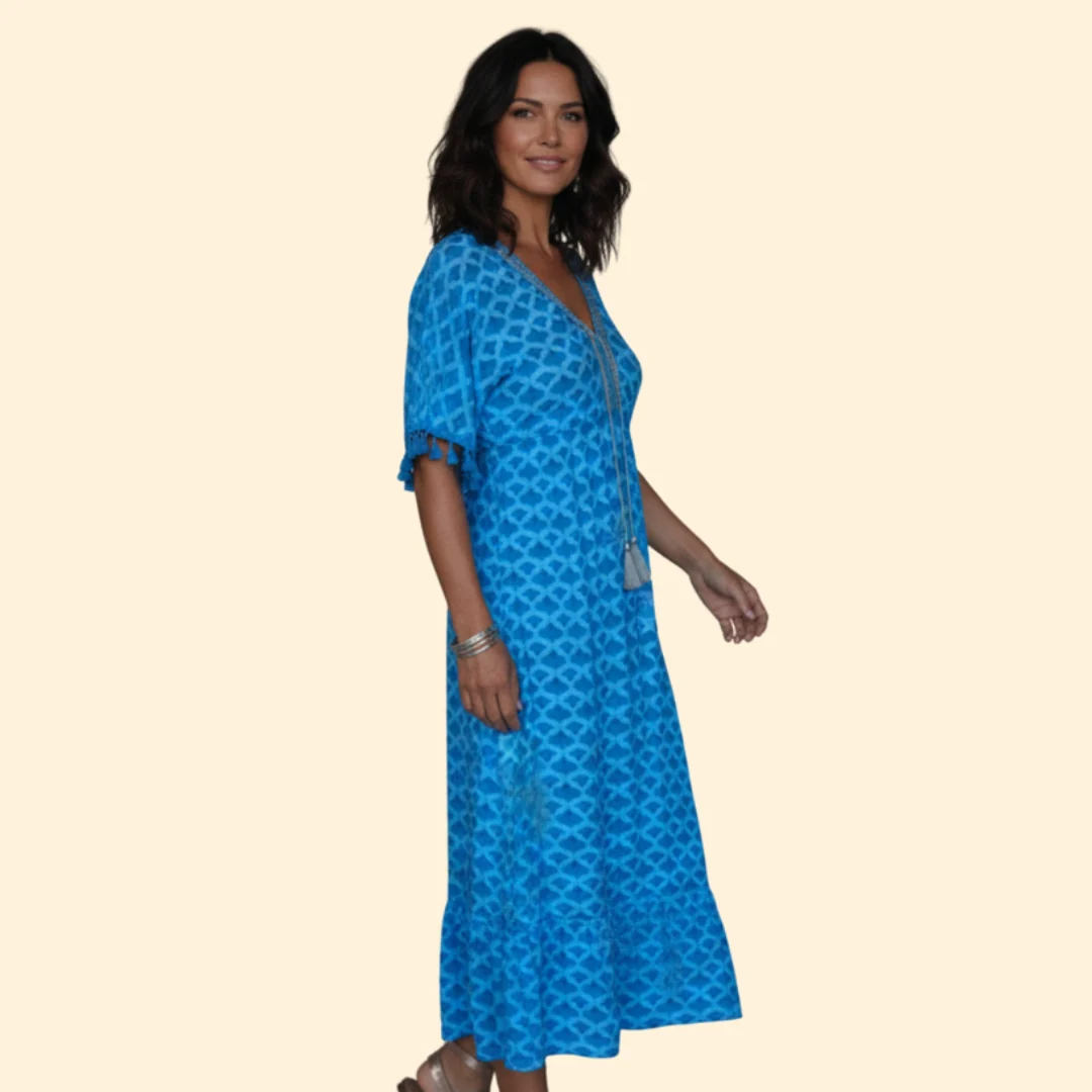 Women’s Casual Dress with Abstract Print - Image 3