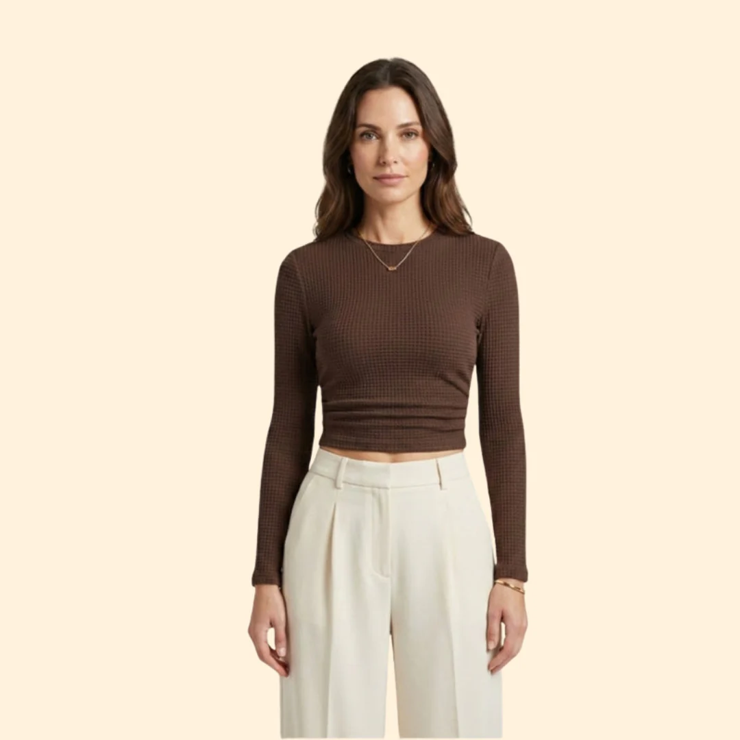 Women’s Crop Top with Mock Neckline - Image 2
