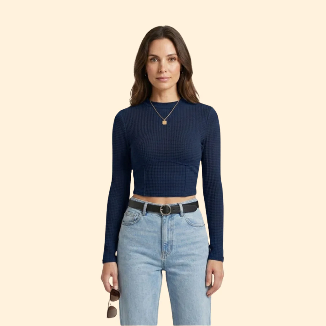 Women’s Crop Top with Mock Neckline - Image 6