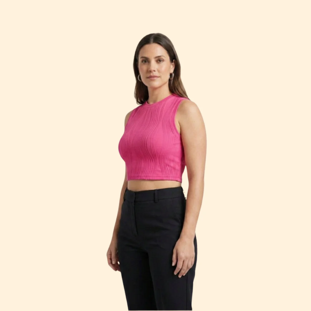 Women’s Crop Top with Sleeveless Silhouette - Image 3