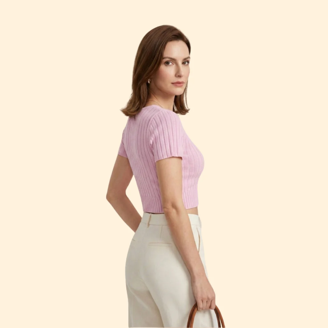 Women’s Crop Top with V-Neckline - Image 3