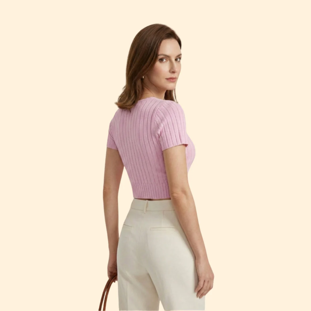 Women’s Crop Top with V-Neckline - Image 4