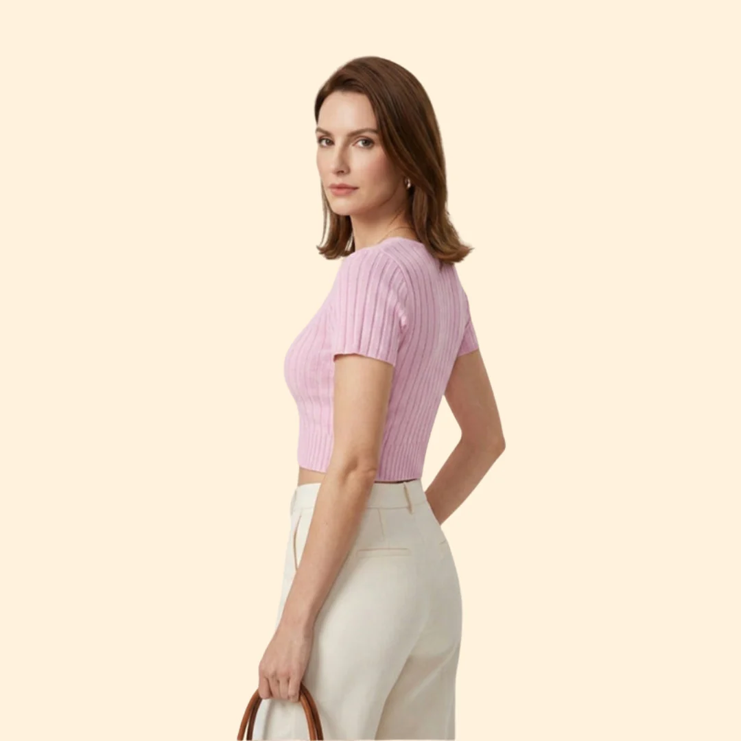 Women’s Crop Top with V-Neckline - Image 5