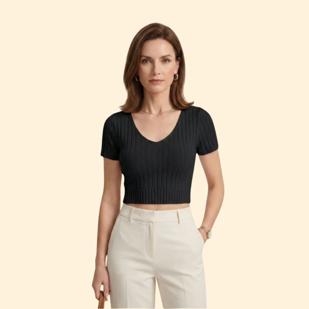 Women’s Crop Top with V-Neckline - Image 7