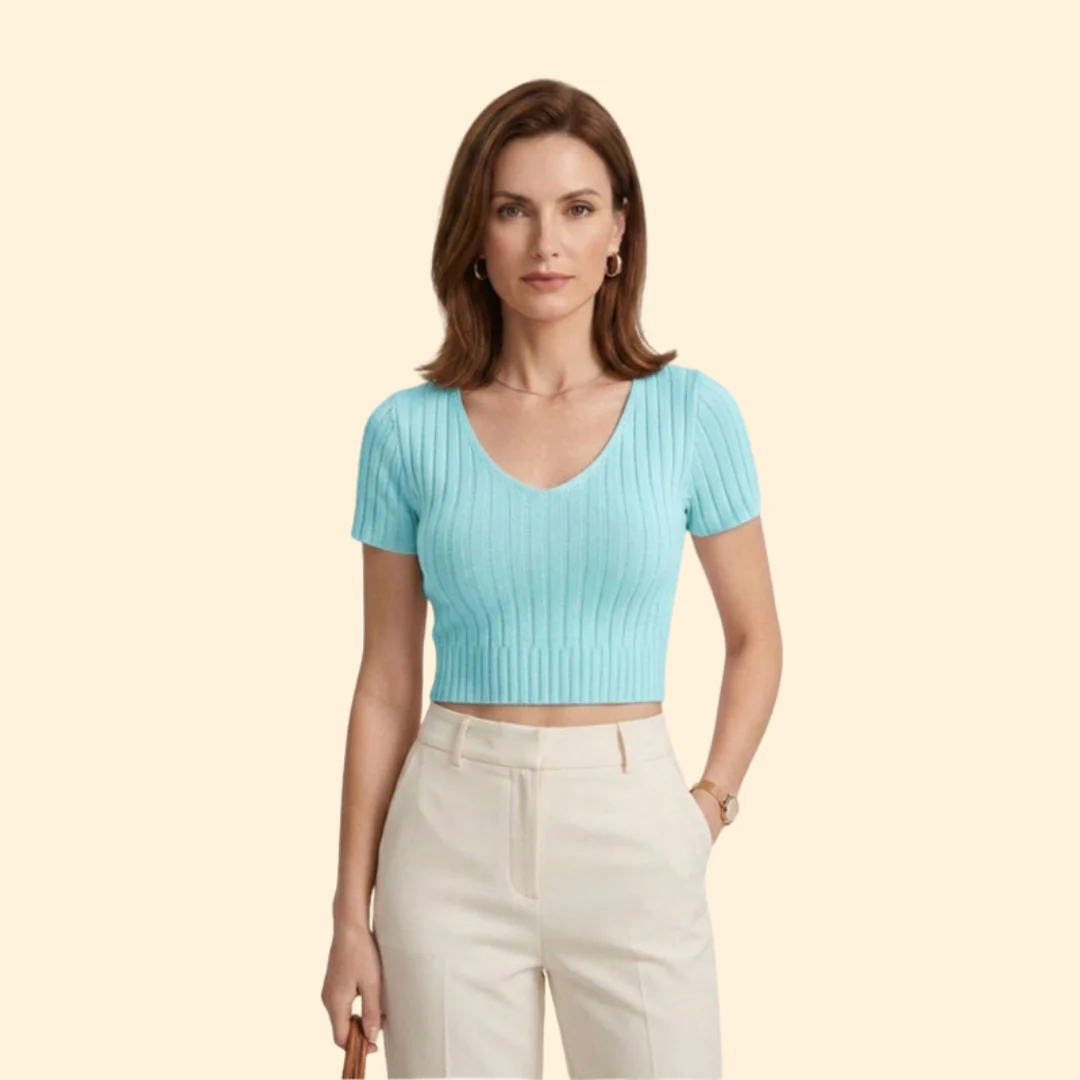 Women’s Crop Top with V-Neckline - Image 8
