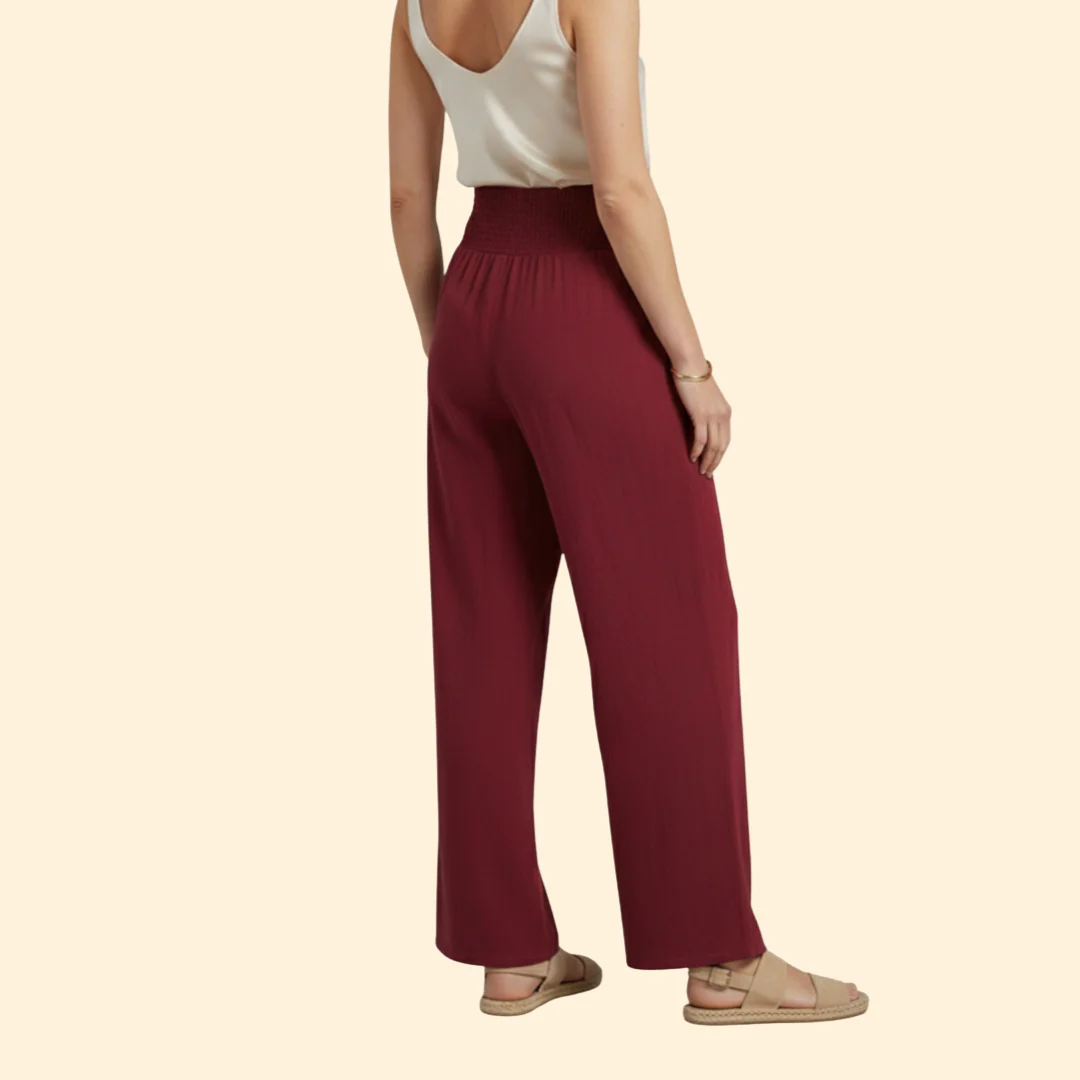 Women’s High-Waisted Pants with Front Button Detail - Image 3