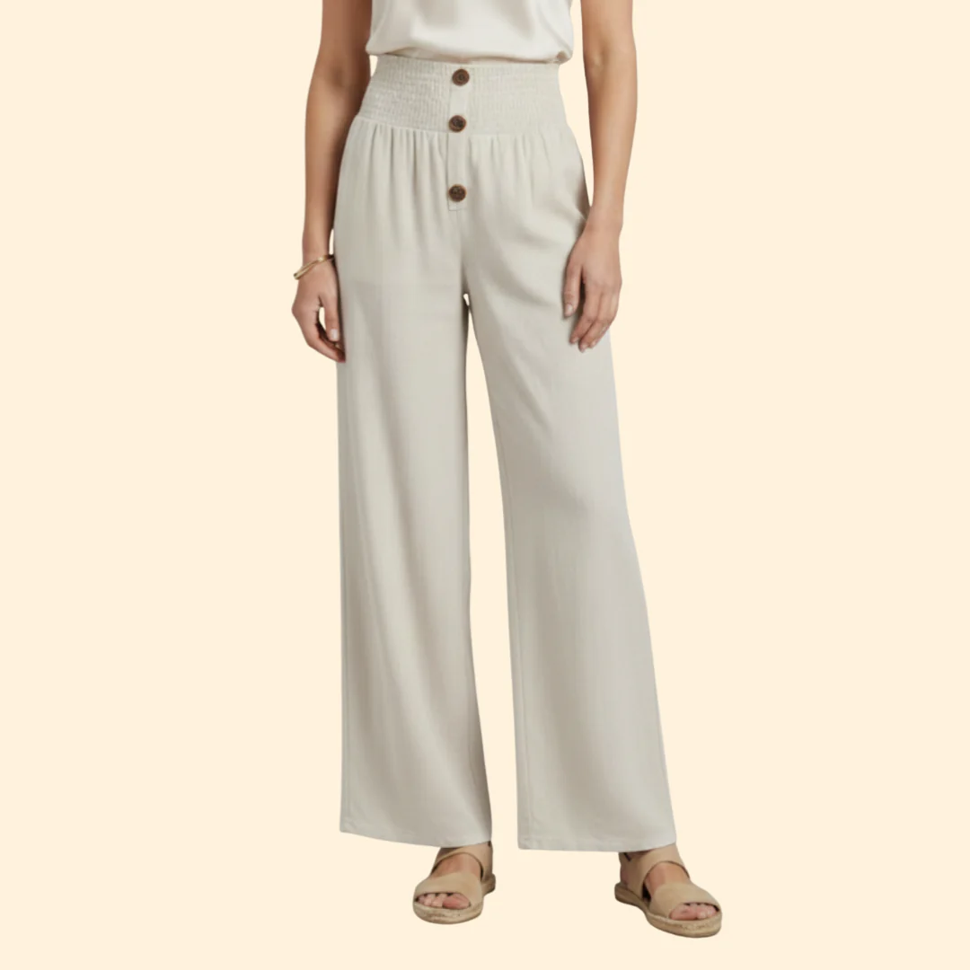 Women’s High-Waisted Pants with Front Button Detail - Image 6