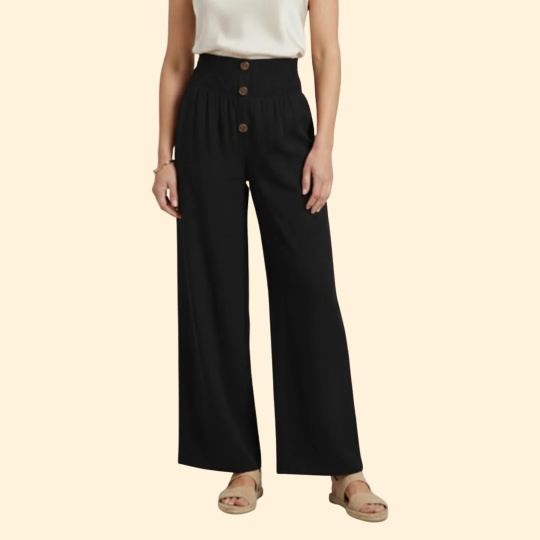 Women’s High-Waisted Pants with Front Button Detail - Image 8