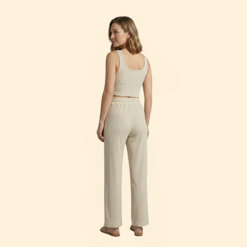 Women’s Ribbed Set with Wide-Leg Pants - Image 4
